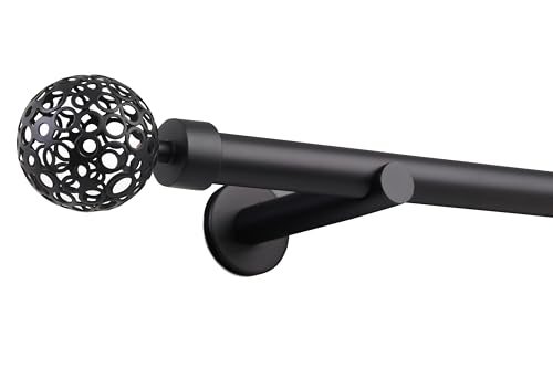 Deco-Raum Gardinenstange nach Maß 25mm Wandträger Endstück Kugel Schwarz-matt auf Maß gefertigt ohne Ringe 200 cm Deco-Raum Gardinenstange nach Maß 25mm Wandträger Endstück Kugel Schwarz-matt auf Maß gefertigt ohne Ringe 200 cm von deco-raum