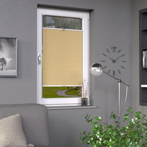 Deco-Raum Plissee auf Maß Beige Fenster Plisseerollo Faltstore Jalousie Sonnenschutz Sichtschutz lichtdurchlässig Rollo für Fenster & Tür B:41-50 cm, H: 40-100 cm Deco-Raum Plissee auf Maß Beige Fenster Plisseerollo Faltstore Jalousie Sonnenschutz Sichtschutz lichtdurchlässig Rollo für Fenster & Tür B:41-50 cm, H: 40-100 cm von deco-raum