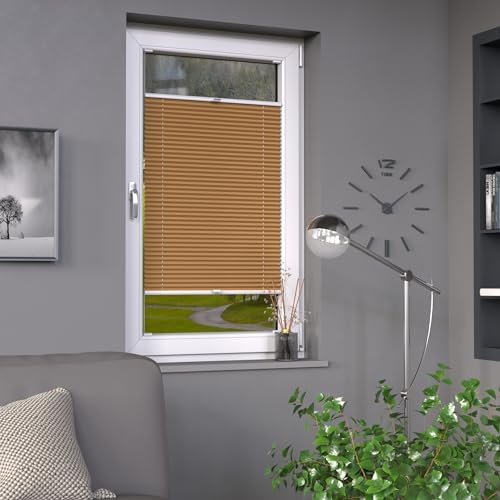 Deco-Raum Plissee auf Maß Cappuccino Fenster Plisseerollo Faltstore Jalousie Sonnenschutz Sichtschutz lichtdurchlässig Rollo für Fenster & Tür B:30-40 cm, H: 40-100 cm Deco-Raum Plissee auf Maß Cappuccino Fenster Plisseerollo Faltstore Jalousie Sonnenschutz Sichtschutz lichtdurchlässig Rollo für Fenster & Tür B:30-40 cm, H: 40-100 cm von deco-raum