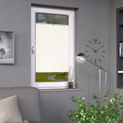 Deco-Raum Plissee auf Maß Vanille Fenster Plisseerollo Faltstore Jalousie Sonnenschutz Sichtschutz lichtdurchlässig Rollo für Fenster & Tür B:141-150 cm, H: 201-250 cm Deco-Raum Plissee auf Maß Vanille Fenster Plisseerollo Faltstore Jalousie Sonnenschutz Sichtschutz lichtdurchlässig Rollo für Fenster & Tür B:141-150 cm, H: 201-250 cm von deco-raum