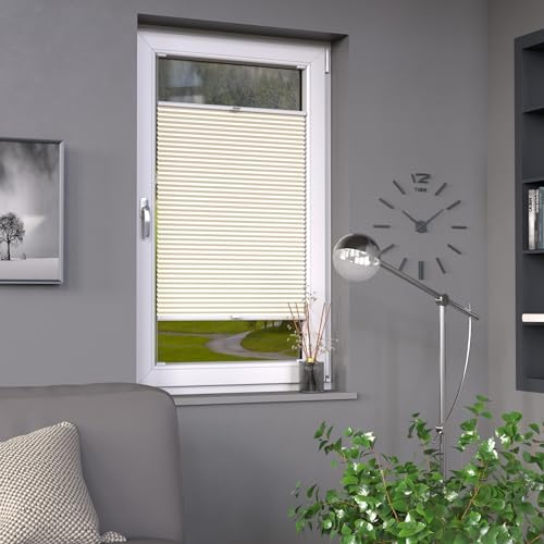 Deco-Raum Plissee auf Maß Vanille Fenster Plisseerollo Faltstore Jalousie Sonnenschutz Sichtschutz lichtdurchlässig Rollo für Fenster & Tür B:41-50 cm, H: 40-100 cm Deco-Raum Plissee auf Maß Vanille Fenster Plisseerollo Faltstore Jalousie Sonnenschutz Sichtschutz lichtdurchlässig Rollo für Fenster & Tür B:41-50 cm, H: 40-100 cm von deco-raum