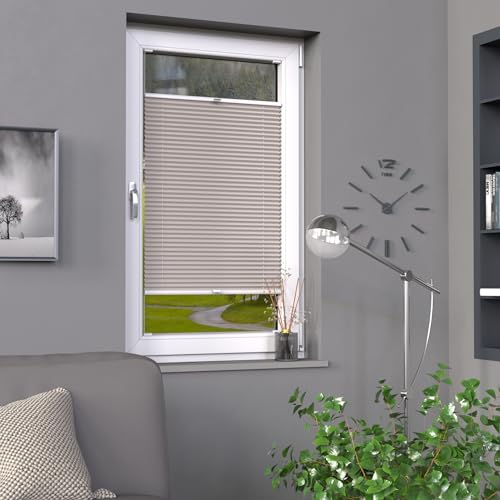 Deco-Raum Plissee nach Maß Silber Fenster Plisseerollo Faltstore Rollo Jalousie Sonnenschutz Sichtschutz B:101-110 cm, H: 101-150 cm von deco-raum