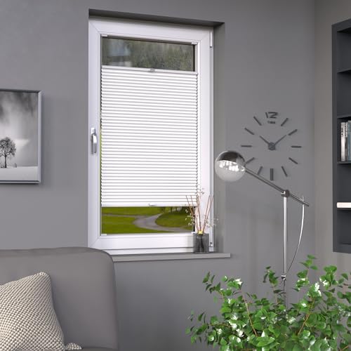 Deco-Raum Plissee nach Maß weiß Fenster Plisseerollo Faltstore Rollo Jalousie Sonnenschutz Sichtschutz B:111-120 cm, H: 151-200 cm von deco-raum