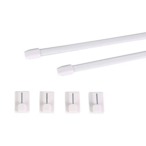 Deco-Raum Vitragestangen mit Klebehaken ausziehbar weiß Länge 40-60 cm Scheibenstange oval Gardinenstange ohne bohren Set 2 Stück Metall-Kunststoff Deco-Raum Vitragestangen mit Klebehaken ausziehbar weiß Länge 40-60 cm Scheibenstange oval Gardinenstange ohne bohren Set 2 Stück Metall-Kunststoff von deco-raum