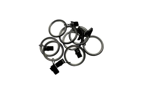 Deco-Raum 10 Stück Gardinenringe schwarz matt mit Klammer Deco-Raum 10 Stück Gardinenringe schwarz matt mit Klammer von deco-raum