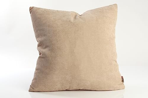 deco-raum Dekokissen 45x45cm mit Füllung und Bezug Kopfkissen für Bett Sofa Sofakissen Zierkissen Kissenbezug aus Polyester Abnehmbar Waschmaschinenfest Sand 1 Stück von deco-raum