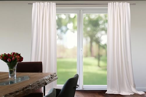 deco-raum Verdunkelungsvorhang Creme lichtundurchlässiger Vorhang mit verdeckter Schlaufe 140x245 cm, fertig konfektioniert deco-raum Verdunkelungsvorhang Creme lichtundurchlässiger Vorhang mit verdeckter Schlaufe 140x245 cm, fertig konfektioniert von deco-raum