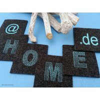 Wollfilz Untersetzer Set @home - Eisblau Wollfilz Untersetzer Set @home - Eisblau von decoandmore4u