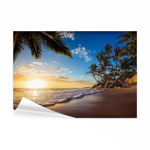 decomonkey Fototapete Strand Meer 350x256 cm XXL Design Tapete Fototapeten Tapeten Wandtapete moderne Wand Schlafzimmer Wohnzimmer Landschaft Natur Tropisch von decomonkey