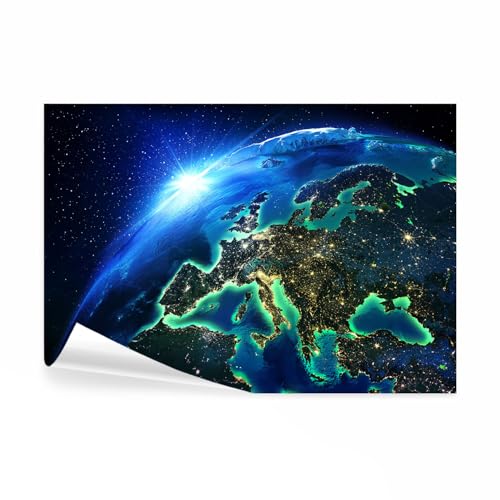 decomonkey Fototapete Erde Planet 400x280 cm XXL Design Tapete Fototapeten Vlies Tapeten Vliestapete Wandtapete moderne Wand Schlafzimmer Wohnzimmer Kosmos Kontinente von decomonkey