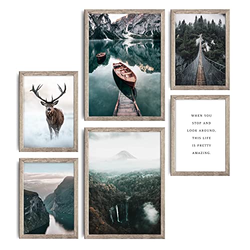 decomonkey | 6er Poster Set OHNE Bilderrahmen | Natur Landschaft | 4 x DIN A4 & 2 x DIN A3 | Wohnzimmer Schlafzimmer Wandposter Blider Collage Modern Wanddeko Berglandschaft Wald Tiere Sprüche decomonkey | 6er Poster Set OHNE Bilderrahmen | Natur Landschaft | 4 x DIN A4 & 2 x DIN A3 | Wohnzimmer Schlafzimmer Wandposter Blider Collage Modern Wanddeko Berglandschaft Wald Tiere Sprüche von decomonkey