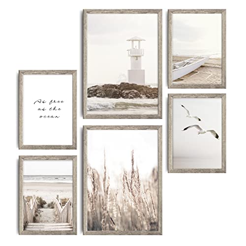 decomonkey | 6er Poster Set mit hellbraunem Rahmen | Boho Abstrakt | 4 x DIN A4 & 2 x DIN A3 | Wohnzimmer Schlafzimmer Wandposter Blider Collage Modern Wanddeko Meer Strand Sprüche Natur Vintage decomonkey | 6er Poster Set mit hellbraunem Rahmen | Boho Abstrakt | 4 x DIN A4 & 2 x DIN A3 | Wohnzimmer Schlafzimmer Wandposter Blider Collage Modern Wanddeko Meer Strand Sprüche Natur Vintage von decomonkey