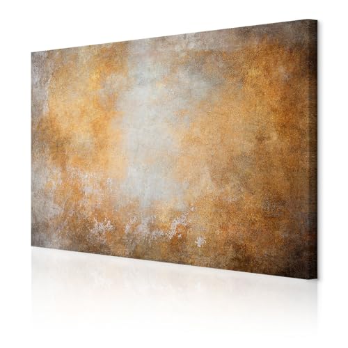 decomonkey Akustikbild Abstrakt 120x80 cm 1 Teilig Leinwand Modern Bilder Wandbilder XXL Schallschlucker Schallschutz Akustikdämmung Wandbild Deko Leise Steinoptik Beton Loft grau braun von decomonkey