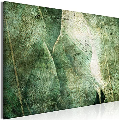 decomonkey Akustikbild Abstrakt 90x60 cm 1 Teilig Leinwand Modern Bilder Wandbilder XXL Schallschlucker Schallschutz Akustikdämmung Wandbild Deko Leise Modern Pflanzen Laub Grün von decomonkey