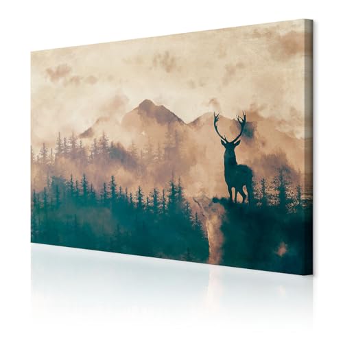 decomonkey Akustikbild Hirsch Natur 120x80 cm 1 Teilig Leinwand Modern Bilder Wandbilder XXL Schallschlucker Schallschutz Akustikdämmung Wandbild Deko Leise Tiere Landschaft decomonkey Akustikbild Hirsch Natur 120x80 cm 1 Teilig Leinwand Modern Bilder Wandbilder XXL Schallschlucker Schallschutz Akustikdämmung Wandbild Deko Leise Tiere Landschaft von decomonkey