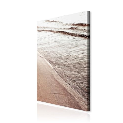 decomonkey Akustikbild Strand Meer 60x90 cm 1 Teilig Leinwand Modern Bilder Wandbilder XXL Schallschlucker Schallschutz Akustikdämmung Wandbild Deko Leise Modern von decomonkey