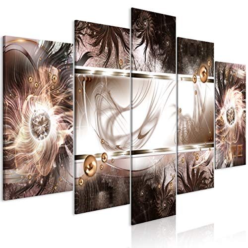 decomonkey Bilder Abstrakt 100x50 cm 5 Teilig Leinwandbilder Bild auf Leinwand Wandbild Kunstdruck Wanddeko Wand Wohnzimmer Wanddekoration Deko Ornament von decomonkey