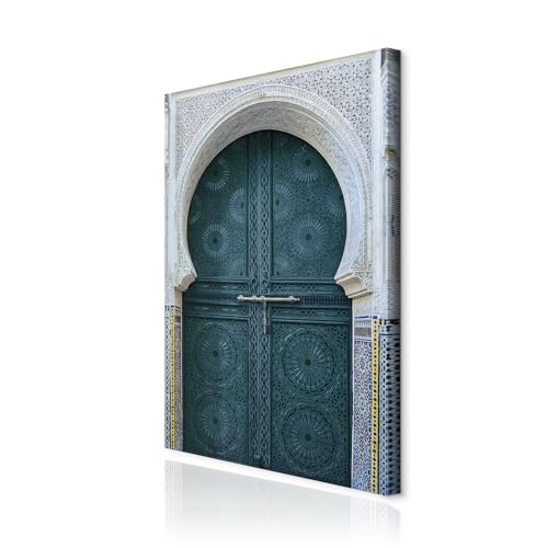 decomonkey Bilder Architektur 40x60 cm 1 Teilig Teilig Leinwandbilder Bild auf Leinwand Vlies Wandbild Kunstdruck Wanddeko Wand Wohnzimmer Wanddekoration Deko Tür Orient von decomonkey