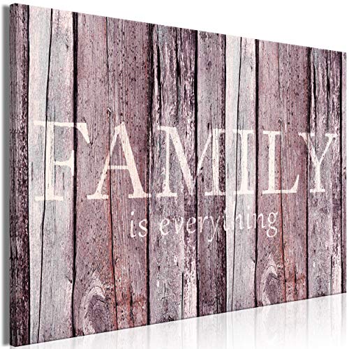 decomonkey Bilder Family 60x40 cm 1 Teilig Leinwandbilder Bild auf Leinwand Vlies Wandbild Kunstdruck Wanddeko Wand Wohnzimmer Wanddekoration Deko Familie Holz von decomonkey