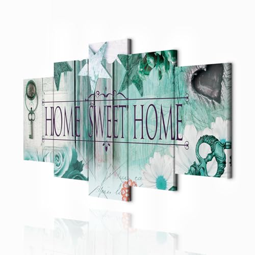 decomonkey Bilder Home Haus 100x50 cm 5 Teilig Leinwandbilder Bild auf Leinwand Wandbild Kunstdruck Wanddeko Wand Wohnzimmer Wanddekoration Deko Blumen grün türkis decomonkey Bilder Home Haus 100x50 cm 5 Teilig Leinwandbilder Bild auf Leinwand Wandbild Kunstdruck Wanddeko Wand Wohnzimmer Wanddekoration Deko Blumen grün türkis von decomonkey