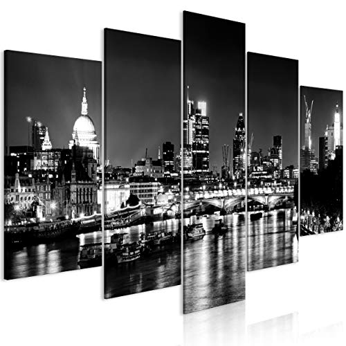 decomonkey Bilder New York 200x100 cm 5 Teilig Leinwandbilder Bild auf Leinwand Wandbild Kunstdruck Wanddeko Wand Wohnzimmer Wanddekoration Deko von decomonkey