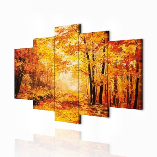 decomonkey Bilder Natur 225x112.5 cm 5 Teilig Wandbild Groß Leinwandbild XXL Deko Wohnzimmer Schlafzimmer Büro Wanddeko Leinwand Pictures For Wall Poster Wall Painting Abstrakte von decomonkey