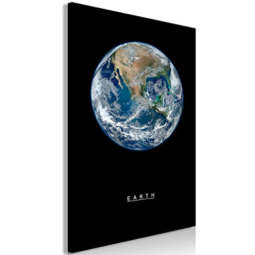 decomonkey Bilder Planeten 60x90 cm 1 Teilig Leinwandbilder Bild auf Leinwand Vlies Wandbild Kunstdruck Wanddeko Wand Wohnzimmer Wanddekoration Deko Earth Erde von decomonkey