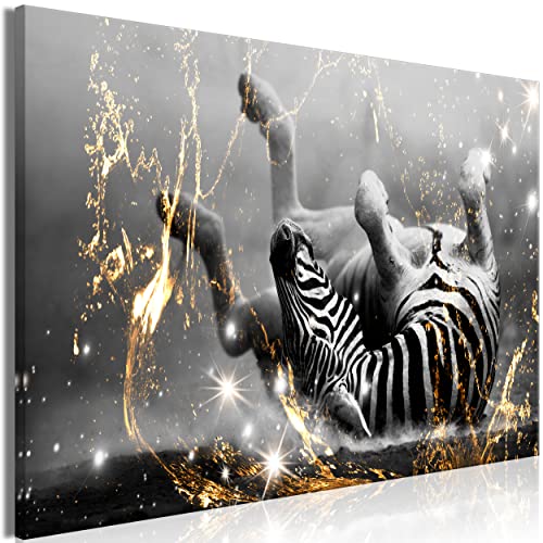 decomonkey Bilder Zebra Abstrakt 90x60 cm 1 Teilig Leinwandbilder Bild auf Leinwand Vlies Wandbild Kunstdruck Wanddeko Wand Wohnzimmer Wanddekoration Deko Modern Tiere Sterne schwarz weiß von decomonkey