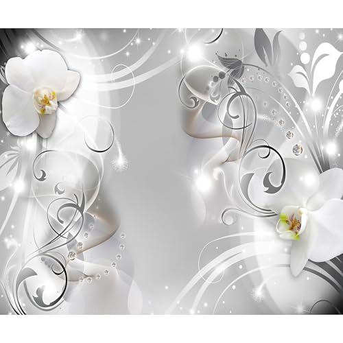 decomonkey Fototapete Blumen Abstrakt 350x256 cm XXL Tapete Wandbild Bild Fototapeten Tapeten Wandtapete Wandtapeten Orchidee Ornament von decomonkey