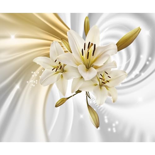 decomonkey Fototapete Blumen Lilien 100x70 cm XL Tapete Wandbild Wandbild Bild Fototapeten Tapeten Wandtapete Wandtapete 3d Effekt Abstrakt von decomonkey