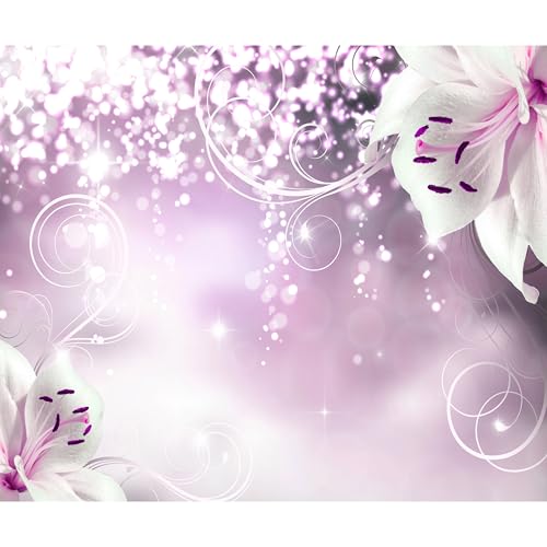 decomonkey Fototapete Blumen Lilien Abstrakt 250x175 cm XL Tapete Wandbild Wandbild Bild Fototapeten Tapeten Wandtapete Wandtapete Orchidee Abstrakt rosa von decomonkey