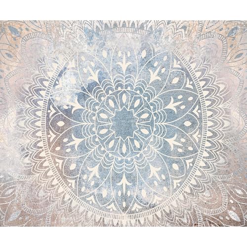 decomonkey Fototapete Mandala Beige Blau 250x175 cm XXL Design Tapete Fototapeten Tapeten Wandtapete moderne Wand Schlafzimmer Wohnzimmer Büro Flur Orientalisch Zen Abstrakt von decomonkey