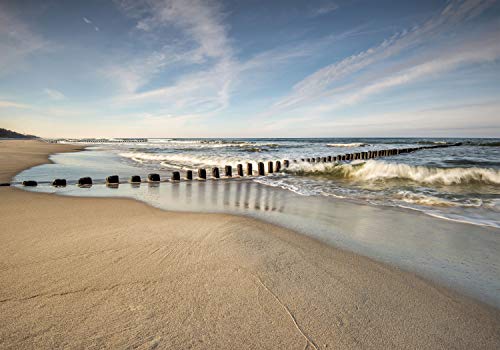 decomonkey Fototapete Strand Meer 350x256 cm XL Tapete Wandbild Bild Fototapeten Tapeten Wandtapete Landschaft Natur Landschaft Sommer von decomonkey