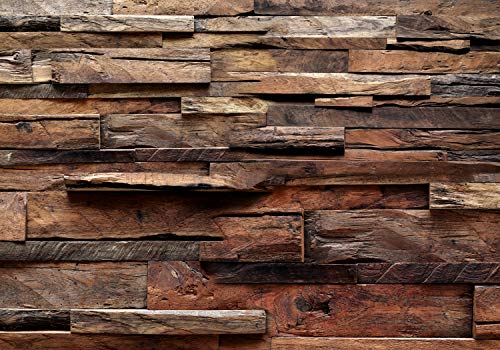 decomonkey Fototapete selbstklebend Holz 294x210 cm Selbstklebende Tapeten Wand Fototapeten Tapete Wandtapete klebend Klebefolie Holzoptik von decomonkey