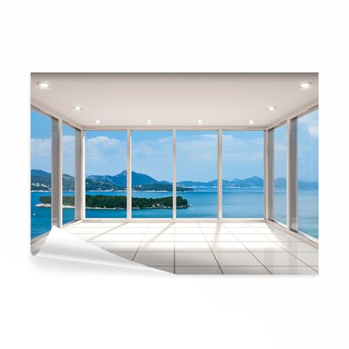decomonkey Fototapete selbstklebend Fenster zum Meer 392x280 cm XXL Selbstklebende Tapeten Wand Fototapeten Tapete Wandtapete klebend Klebefolie Landschaft Natur Fensterblick decomonkey Fototapete selbstklebend Fenster zum Meer 392x280 cm XXL Selbstklebende Tapeten Wand Fototapeten Tapete Wandtapete klebend Klebefolie Landschaft Natur Fensterblick von decomonkey