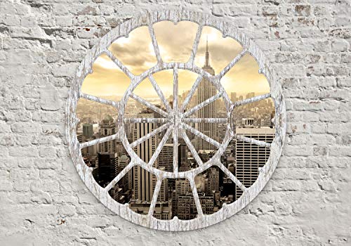 decomonkey Fototapete selbstklebend New York Stadt City 147x105 cm Selbstklebende Tapeten Wand Fototapeten Tapete Wandtapete klebend Klebefolie Fenster Ziegel von decomonkey
