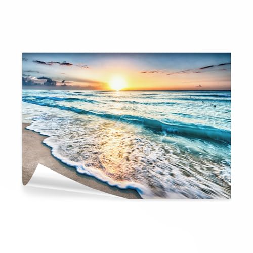 decomonkey Fototapete selbstklebend Strand Meer 294x210 cm XL Selbstklebende Tapeten Wand Fototapeten Tapete Wandtapete klebend Klebefolie Natur Landschaft von decomonkey