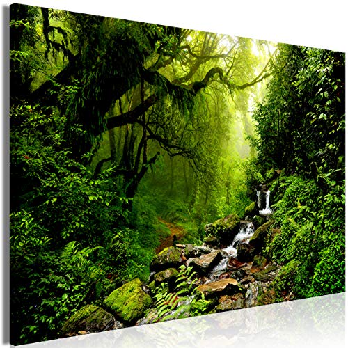 decomonkey | Mega XXXL Bilder Wald | Wandbild Leinwand 170x85 cm Selbstmontage DIY Einteiliger XXL Kunstdruck zum aufhängen | Natur Wasserfall von decomonkey