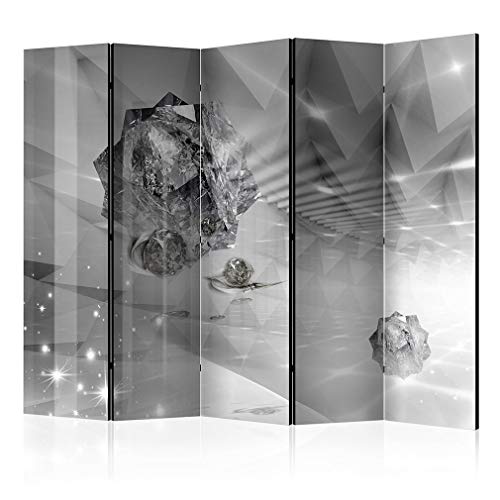 decomonkey Paravent Raumteiler Innen Abstrakt 225x172 cm 5 Teilig Beidseitig Room Divider Wall Raumteiler Stehend Trennwand Sichtschutz Spanische Wand Sichtschutzwand Wohnzimmer Holz Kugel Tunnel von decomonkey