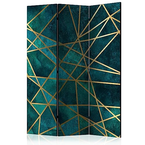 decomonkey Paravent Raumteiler Innen Geometrisch 135x172 cm 3 Teilig Beidseitig Room Divider Wall Raumteiler Stehend Trennwand Sichtschutz Spanische Wand Sichtschutzwand Wohnzimmer Holz Muster von decomonkey