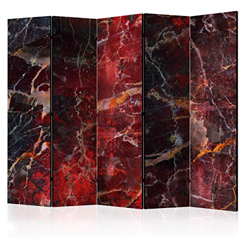 decomonkey Paravent Raumteiler Innen Stein 225x172 cm 5 Teilig Einseitig Room Divider Wall Raumteiler Stehend Trennwand Sichtschutz Spanische Wand Sichtschutzwand Wohnzimmer Holz Haptik Mauer von decomonkey