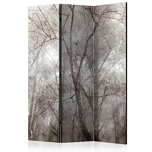 decomonkey Paravent Raumteiler Innen Wald 135x172 cm 3 Teilig Beidseitig Room Divider Wall Raumteiler Stehend Trennwand Sichtschutz Spanische Wand Sichtschutzwand Wohnzimmer Holz Baum Natur von decomonkey
