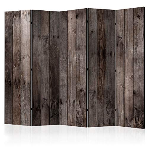 decomonkey Paravent Raumteiler Innen Holz Brett 225x172 cm 5 Teilig Einseitig Room Divider Wall Raumteiler Stehend Trennwand Sichtschutz Spanische Wand Sichtschutzwand Wohnzimmer von decomonkey