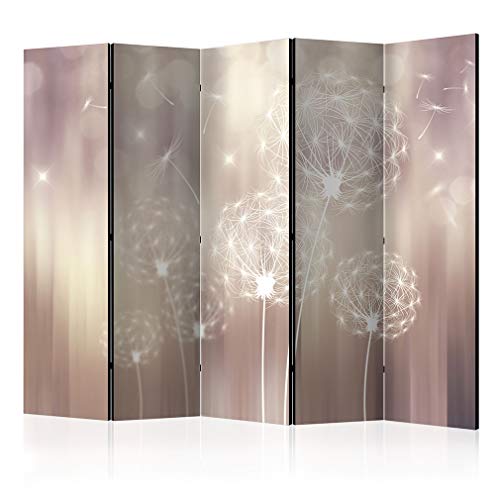 decomonkey Paravent Raumteiler Innen Pusteblume 225x172 cm 5 Teilig Einseitig Room Divider Wall Raumteiler Stehend Trennwand Sichtschutz Spanische Wand Sichtschutzwand Wohnzimmer Holz Abstrakt von decomonkey