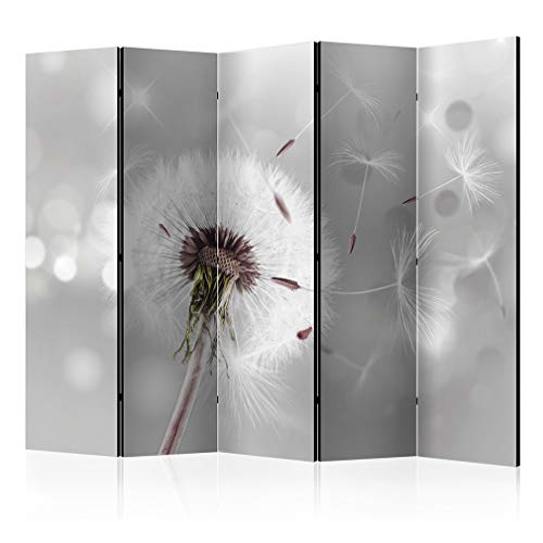 decomonkey Paravent Raumteiler Innen Pusteblume 225x172 cm 5 Teilig Einseitig Room Divider Wall Raumteiler Stehend Trennwand Sichtschutz Spanische Wand Sichtschutzwand Wohnzimmer Holz von decomonkey