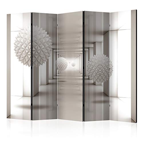 decomonkey Paravent Raumteiler Innen 3D Effect 225x172 cm 5 Teilig Beidseitig Room Divider Wall Raumteiler Stehend Trennwand Sichtschutz Spanische Wand Sichtschutzwand Wohnzimmer Holz Abstrakt von decomonkey