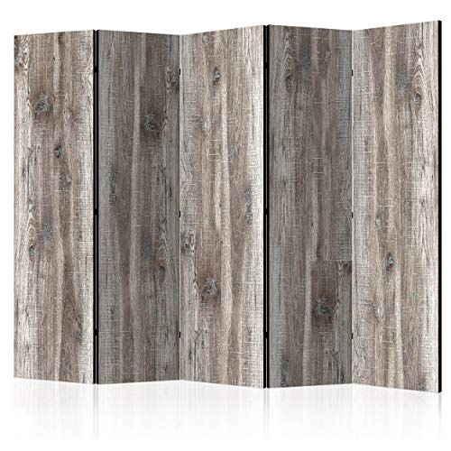 decomonkey Paravent Raumteiler Innen Holz Brett 225x172 cm 5 Teilig Beidseitig Room Divider Wall Raumteiler Stehend Trennwand Sichtschutz Spanische Wand Sichtschutzwand Wohnzimmer Holz von decomonkey