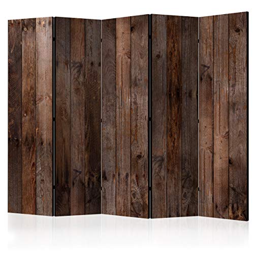 decomonkey Paravent Raumteiler Innen Holz Brett 225x172 cm 5 Teilig Beidseitig Room Divider Wall Raumteiler Stehend Trennwand Sichtschutz Spanische Wand Sichtschutzwand Wohnzimmer von decomonkey