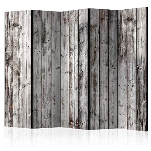 decomonkey Paravent Raumteiler Innen Holz Brett 225x172 cm 5 Teilig Beidseitig Room Divider Wall Raumteiler Stehend Trennwand Sichtschutz Spanische Wand Sichtschutzwand Wohnzimmer von decomonkey