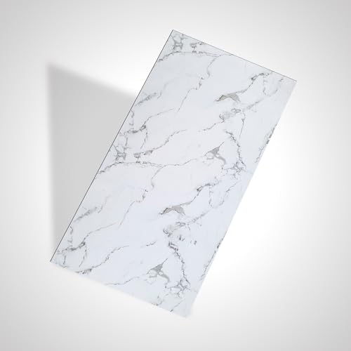 Deconil PVC Wandpaneele in Marmoroptik | 60x120 cm | 2 Stück | PVC Wandverkleidung aus Kunststoffplatten für Küche, Bad & mehr | Küchenrückwand Platte Wandpaneel (2, Bianco Carrara) von deconil